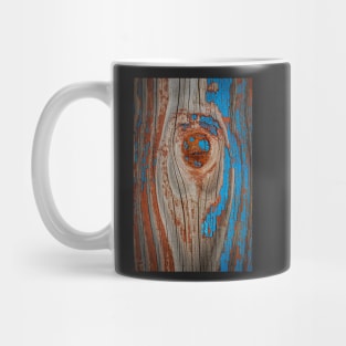 Red and Blue Wood Abstract Mug